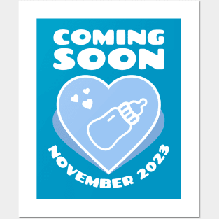 Baby Announcement. Feeding Bottle. November 2023 Posters and Art